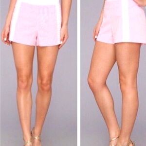 Lilly Pulitzer Pink and White Liza Seersucker Short, back zip, size 2, EUC